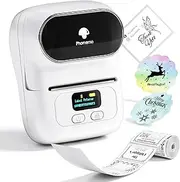 Phomemo M110 Label Maker Machine - Portable Bluetooth Thermal Label Printer. Sticker Maker, Barcode Printer for Clothing, Jewelry, Retail, Mailing, Compatible with Android & iOS System
