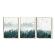 50Cmx70cm Mystical Forest3 Sets Gold Frame Canvas Wall Art