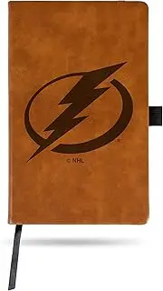 Rico Industries NHL Tampa Bay Lightning Brown Laser Engraved Small Notepad Jounral/Notepad 8.25" x 5.25"- Office Accessory