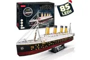CubicFun Titanic 3D LED Puzzles for Adults 88 CM 266 Pieces,Titanic Toys for Adults Teens, Home Decor Birthday Gifts Adults Easter Gifts Teacher Gifts