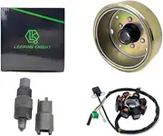 GY6 Magneto Stator Flywheel Rotor Kit,8 Coil Copper Stator for GY6 125cc 150cc 152QMI 157QMJ Scooter Moped ATV Go-Kart Engine,High Performance Flywheels with Flywheel Puller&Clutch Lock Tool (8 Coil)