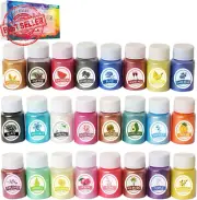 Mica Powder 24 Colors Set 10g Each for Epoxy Resin Soap Bath Bombs Nail Art