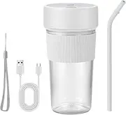 Fresh Juice Blender | 350ml Handheld Personal Travel Blender for Smoothies, Shakes | 6 Blades Handheld Blender with Straw for Relatives and Friends
