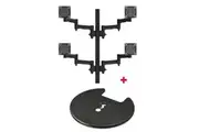 Atdec AWMS-4-4675 Quad 460mm Monitor Arms on 750mm Post / 12kg (26.5lb) Flat Screens, 10kg (22lb) Curved Screens + Grommet Clamp Desk Fixing, Black