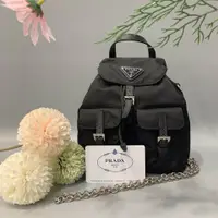 在飛比找PopChill優惠-[二手] PRADA 黑色帆布 mini 後背包/手提包/斜