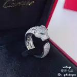 CARTIER 卡地亞 N42249 18K白金 豹子頭 鑽石戒指