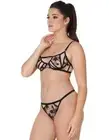 Pleasure State COUTURE OLIVIA LUXE 14B / 36B UW Bra + M Thong Black Satin Rp$200