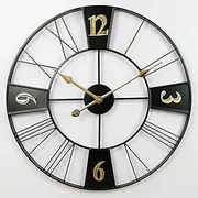 Retro 60cm Wall Clock, Outdoor Waterproof Wrought Iron Industrial Creative Home Digital Clock, Garden Restaurant Bar Decoration Wall Hanging