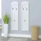 2x Coat Racks White MDF Home Entryway Cloth Hat Stand Hanger Hooks vidaXL