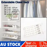 Adjustable Extendable Storage Closet Kitchen Rack Wardrobe Organizer Shelf AU