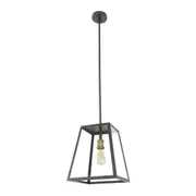LV LUCE Vintage Suspension Open Trapezoid Frame Brass and Black Pendant Lamp