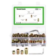 100Pcs 4 Sizes Zinc Alloy Hex Drive Screw-in Threaded Inserts Assortment Kit