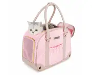 Luxury Design Leather Pet Handbag - Pink