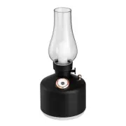 Black Retro Kerosene Lamp Humidifier - Rechargeable Cool Mist Maker with Dimmabl