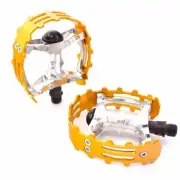 Old School Bicycle pedals 9/16" Spindle Bear Trap BMX MTB Bike Gold