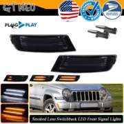 Smoke Switchback LED Dynamic Signal Blinker Corner Lights For 05-07 Jeep Liberty