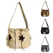 Cute Kawaii Star Canvas Messenger Bag Cute Tote Bags Aesthetic Small Shoulder