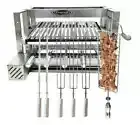Brazilian Rotisserie BBQ Stainless Still R Grill 5 Skewers Giragril Inox Left