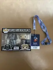 D23 2024 Disney Expo Funko Pop Darth Vader Luke Skywalker Figure Set Star Wars