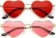 [DuBom] Polarized Heart Sunglasses for Women Fashion Lovely Style Metal Frame UV400 Protection Lens