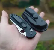 Horizontal leather sheath for benchmade 555 mini griptilian knife with belt loop