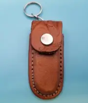 Leather Keychain Knife Sheath Folding Blade Belt Case Western Horse 2.75" X 2.2"
