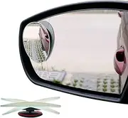 Ampper Oval Blind Spot Mirrors, Frameless 360 Degree Adjustabe HD Glass Convex Wide Angle Rear View Car SUV Stick On Lens (Pack of 2)