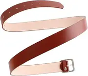 [ROMISBABA] 1pc Fully Adjustable Women Leather Belt with Square Buckle Casual Khaki Belt Stylish Accessory for Fashionable Outfits
