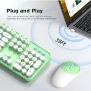 Dilter Wireless Keyboard and Mouse Combo, Green 104 Keys Full-Sized 2.4 GH...