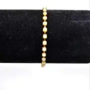 NIB Avon 2000 Pearlesque Tennis Bracelet Gold Tone Statement Costume Fashion Vtg