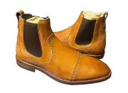Allen Edmonds Lombard Cap Toe Chelsea Slip On Boot Walnut Tan 10 D Dainite 4306