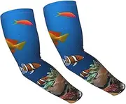 [FHEDVBN] Marine life Arm Sleeves Compression Arm Covers for Men Women Outdoor Sun Sleeves Cooling Sports Sleeve, Black
