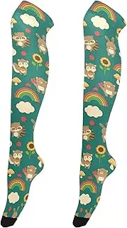 [Caihoyu] Thigh High Socks for Women Cute Extra Long Tigh High Socks Thighs High Socks for Halloween Cosplay Party Festival Cute Animals Pattern, Cute Animals Pattern