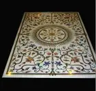 Rectangle Marble Dining Table Top Anique Pattern Inlay Work Sofa Table for Hotel