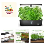 Indoor Garden Hydroponics Growing System 2 Pods, Indoor Herb Garden with LED ...