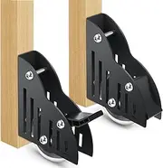 [Therwen] 2 Pcs Sliding Library Ladder Floor Roller with Brake Movable Rolling Stepladder Hardware Furniture Floor Roller Wheels Ladder Accessories for Home Indoor Rolling Stepladder Excluding Screw