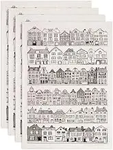 SUPERDANT Line House Underglaze Transfers Sticker Building Porcelain Clay Transfer Paper Ceramic Underglaze Flower Paper for Ceramics Overglaze Enamel Water Slide Pack of 4