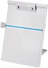 WEKAMOS Desktop Book Stand for Students Lightweight Portable Reading Rack Space Saving Document Holder for Cooking Hands Reading Light Grey