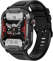 YoimJoyFun Men's Smartwatch, 1.85-inch Large Display, Android-Enabled Smart Fitness Watch, Takes and Makes Calls (Black)