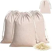 50 pcs Cotton Muslin Bags 5.9 x 7.9 Inch Reusable Drawstring Bags Tea Storage Pouches Bulk Linen Jewellery Gift Bags for Party Wedding Home Supplies Storage Home Kitchen Food Grocery etc.