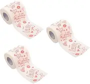 Ipetboom 3 Rolls Valentines Toilet Paper Printed Patterns for Bathroom Decor Party Tissue