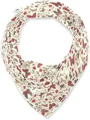 [miaozhen] Silk square elegantes shawls for women for evening 35.4 Inches Butterflies Red Vintage bufandas para mujer para frio, Butterflies Red Vintage