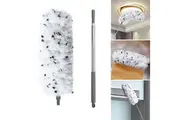 BOOMJOY Microfiber Feather Duster with Extendable Pole Telescoping Bendable Head Duster for Cleaning
