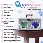Butterfly Bling Boombox & Bluetooth Speaker (BBBFLY)