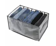 1 PCS 7 Grids Washable Portable Closet Organizer Mesh Separation Storage Box Foldable Closet Drawer Scarves Leggings Skirts T-shirts Jeans,