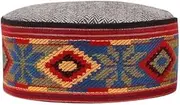 [INDIAN MODERN ART] Himachali Kullu Woolen Cap Wooven Pahadi Topi for Men and Women Unisex Kullu Topi in Multicolor, Multi, Medium