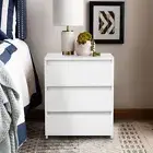 Modern Bedside Tables 3 Drawers Nightstand Side Cabinet Bedroom Furniture NEW