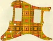 Pickguard Stratocaster Graphical Custom fit Fender HH 11 Hole Tartan Techno 1