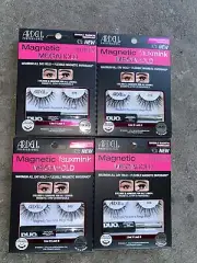 4X Ardell Magnetic Faux Mink No.818 False Eyelashes + MegaHold Liquid Liner Kit