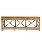 Hamptons Halifax Furniture Cross Back 3 Drawers Console Desk / Buffet Sideboard